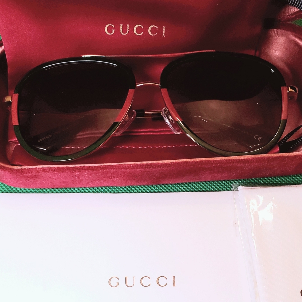 Authentic W/COA GUCCI Grey Gradient Aviator Unisex Sunglasses GG0062S 003 57 - Picture 2 of 8